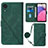 Leather Case Stands Flip Cover Holder Y03B for Samsung Galaxy A03 Core Green