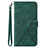 Leather Case Stands Flip Cover Holder Y03B for Samsung Galaxy A15 4G Green