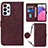 Leather Case Stands Flip Cover Holder Y03B for Samsung Galaxy A23 4G Red Wine