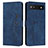 Leather Case Stands Flip Cover Holder Y03X for Google Pixel 6a 5G Blue