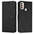 Leather Case Stands Flip Cover Holder Y03X for Motorola Moto E20 Black