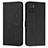 Leather Case Stands Flip Cover Holder Y03X for Motorola Moto E22 Black