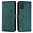 Leather Case Stands Flip Cover Holder Y03X for Motorola Moto E22 Green