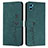 Leather Case Stands Flip Cover Holder Y03X for Motorola Moto E22S Green