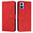 Leather Case Stands Flip Cover Holder Y03X for Motorola Moto Edge 30 Lite 5G Red