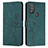 Leather Case Stands Flip Cover Holder Y03X for Motorola Moto G Play (2023) Green