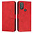 Leather Case Stands Flip Cover Holder Y03X for Motorola Moto G Play (2023) Red