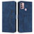 Leather Case Stands Flip Cover Holder Y03X for Motorola Moto G10 Power Blue