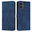 Leather Case Stands Flip Cover Holder Y03X for Motorola Moto G14 Blue