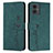 Leather Case Stands Flip Cover Holder Y03X for Motorola Moto G14 Green