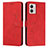 Leather Case Stands Flip Cover Holder Y03X for Motorola Moto G53 5G Red