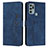 Leather Case Stands Flip Cover Holder Y03X for Motorola Moto G60s Blue