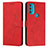 Leather Case Stands Flip Cover Holder Y03X for Motorola Moto G71 5G Red