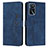 Leather Case Stands Flip Cover Holder Y03X for Oppo A16 Blue