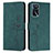 Leather Case Stands Flip Cover Holder Y03X for Oppo A16 Green