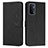 Leather Case Stands Flip Cover Holder Y03X for Oppo A54 5G Black