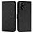 Leather Case Stands Flip Cover Holder Y03X for Oppo A74 4G Black