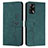 Leather Case Stands Flip Cover Holder Y03X for Oppo A74 4G Green