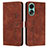 Leather Case Stands Flip Cover Holder Y03X for Oppo A78 4G Brown