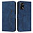 Leather Case Stands Flip Cover Holder Y03X for Oppo F19 Blue