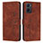 Leather Case Stands Flip Cover Holder Y03X for Oppo K10 4G Brown