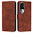 Leather Case Stands Flip Cover Holder Y03X for Oppo Reno10 Pro+ Plus 5G Brown