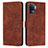 Leather Case Stands Flip Cover Holder Y03X for Oppo Reno5 Lite Brown