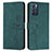 Leather Case Stands Flip Cover Holder Y03X for Oppo Reno6 5G Green