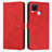 Leather Case Stands Flip Cover Holder Y03X for Realme 7i RMX2193 Red