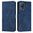 Leather Case Stands Flip Cover Holder Y03X for Realme 8 5G Blue