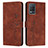 Leather Case Stands Flip Cover Holder Y03X for Realme 8 5G Brown