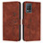 Leather Case Stands Flip Cover Holder Y03X for Realme 8s 5G Brown