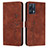 Leather Case Stands Flip Cover Holder Y03X for Realme 9 Pro 5G Brown