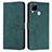 Leather Case Stands Flip Cover Holder Y03X for Realme C25 Green