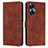 Leather Case Stands Flip Cover Holder Y03X for Realme C55 Brown