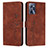 Leather Case Stands Flip Cover Holder Y03X for Realme Narzo 50A Prime Brown