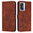 Leather Case Stands Flip Cover Holder Y03X for Realme Q5i 5G Brown