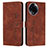 Leather Case Stands Flip Cover Holder Y03X for Realme V50 5G Brown