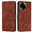 Leather Case Stands Flip Cover Holder Y03X for Realme V50s 5G Brown