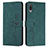 Leather Case Stands Flip Cover Holder Y03X for Samsung Galaxy A02 Green