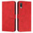 Leather Case Stands Flip Cover Holder Y03X for Samsung Galaxy A02 Red