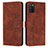 Leather Case Stands Flip Cover Holder Y03X for Samsung Galaxy A02s Brown