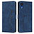 Leather Case Stands Flip Cover Holder Y03X for Samsung Galaxy A03 Core Blue