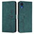 Leather Case Stands Flip Cover Holder Y03X for Samsung Galaxy A03 Core Green