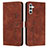 Leather Case Stands Flip Cover Holder Y03X for Samsung Galaxy A04s Brown