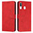 Leather Case Stands Flip Cover Holder Y03X for Samsung Galaxy A20 Red