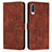 Leather Case Stands Flip Cover Holder Y03X for Samsung Galaxy A30S Brown