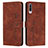 Leather Case Stands Flip Cover Holder Y03X for Samsung Galaxy A50S Brown