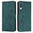 Leather Case Stands Flip Cover Holder Y03X for Samsung Galaxy A50S Green