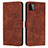 Leather Case Stands Flip Cover Holder Y03X for Samsung Galaxy F42 5G Brown